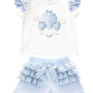 Hot air balloon top & ruffle shorts set